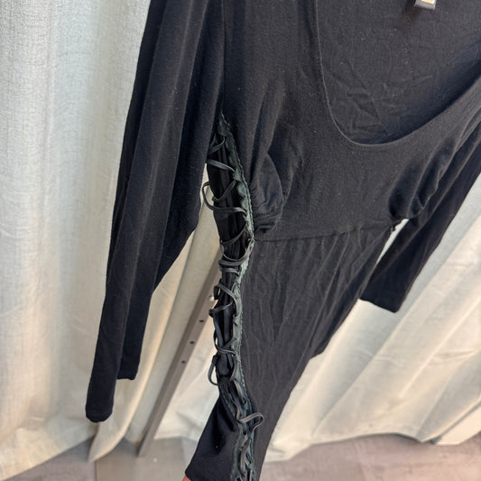 Roberto Cavalli Side Lace-Up 3/4 Sleeve Top
