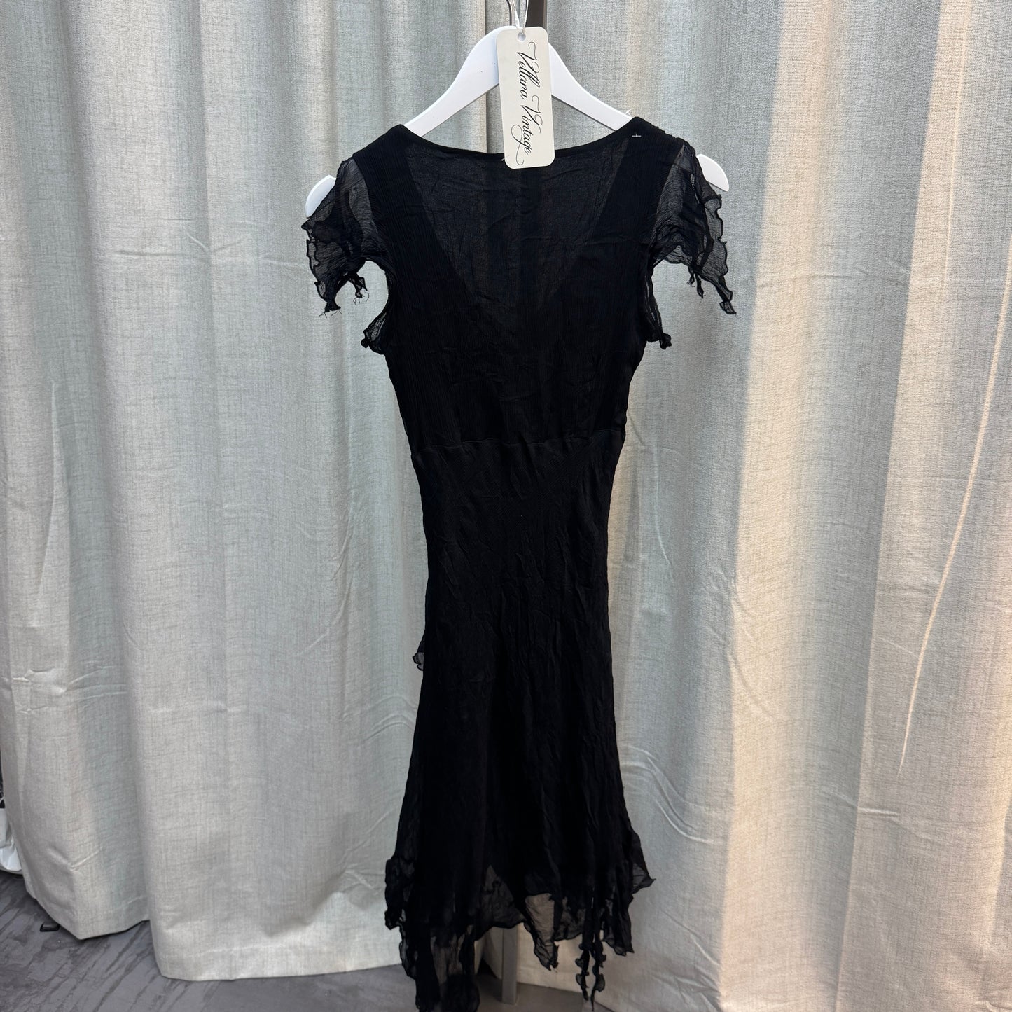 Black Crinkled Layered Witchy Dress