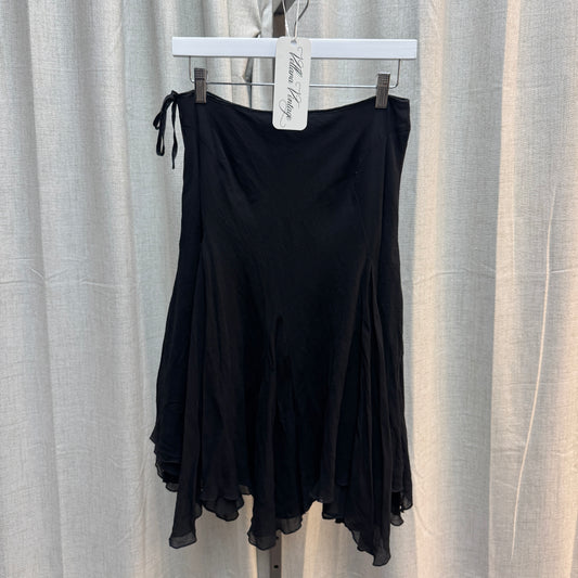 Nine West Black Silk Midi Skirt