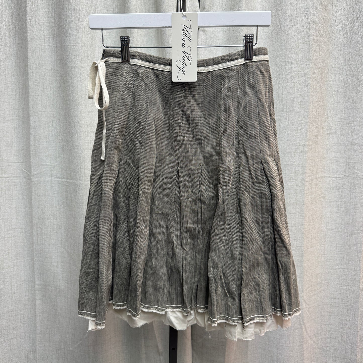 IKKS Distressed Gray Midi Pleated Skirt