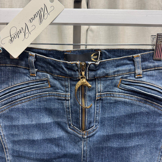 Just Cavalli Denim Horse Charm Midi Skirt