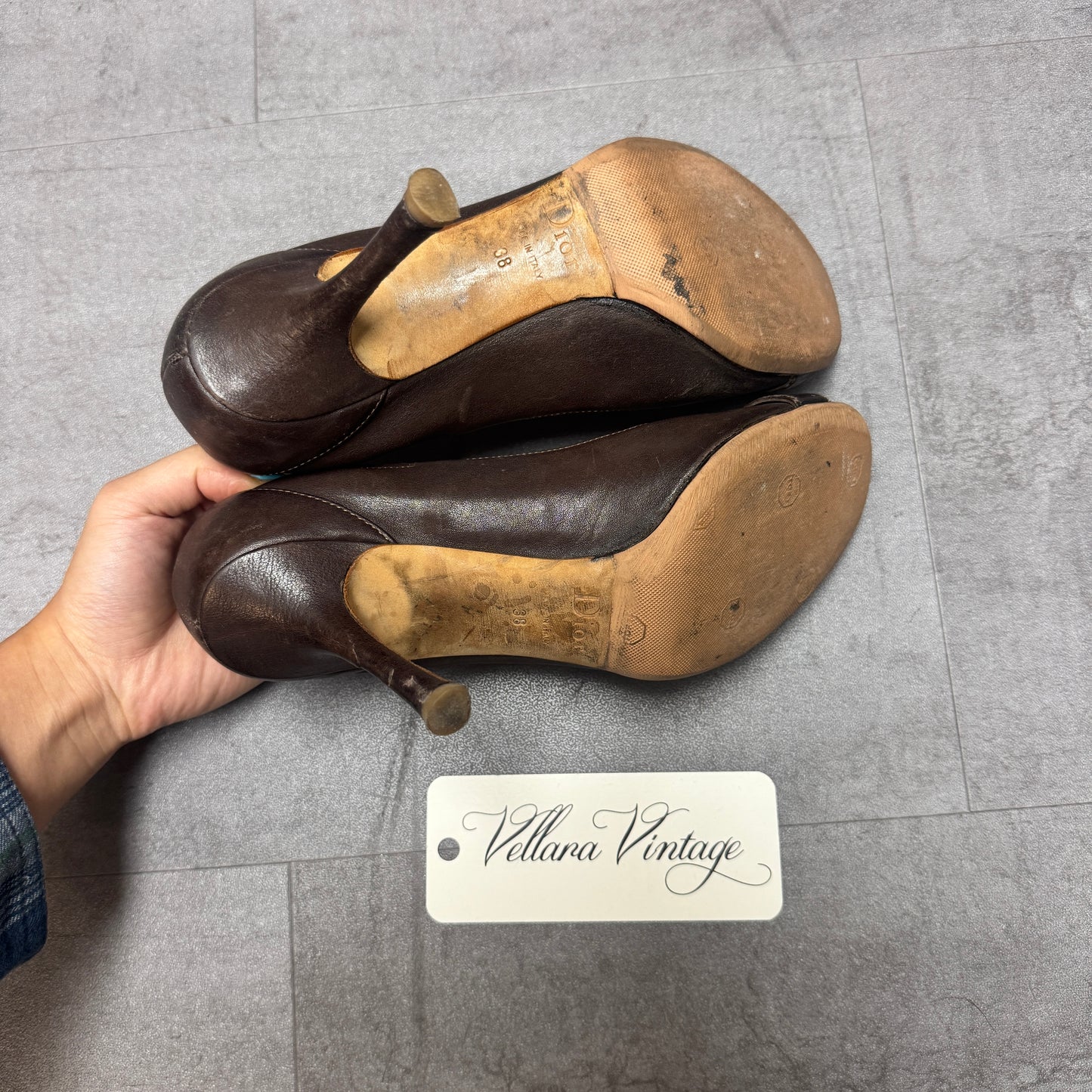 Brown Dior Gaucho Buckle Stiletto Heels