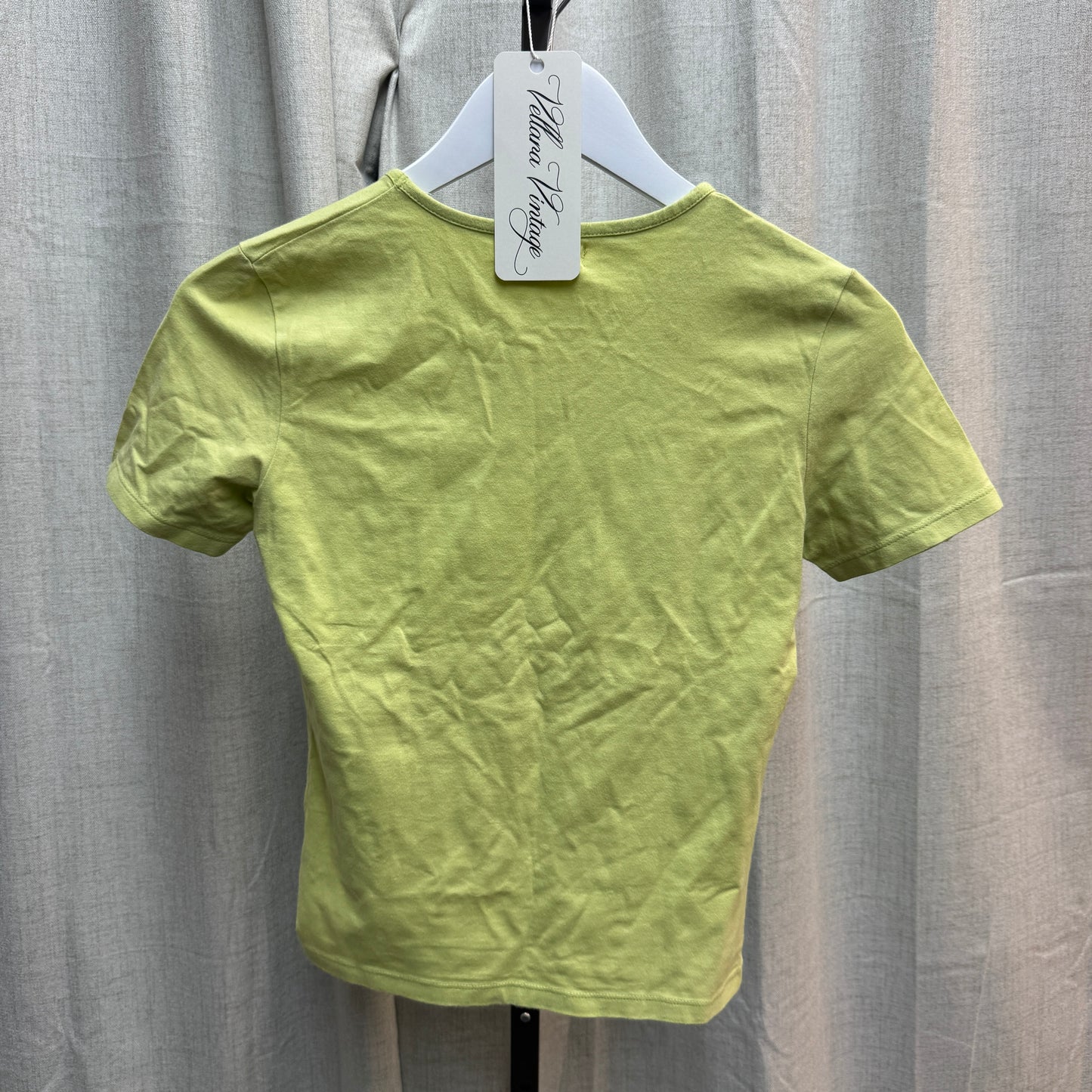 Prada Green Bedazzled Cropped Short Sleeve Tee