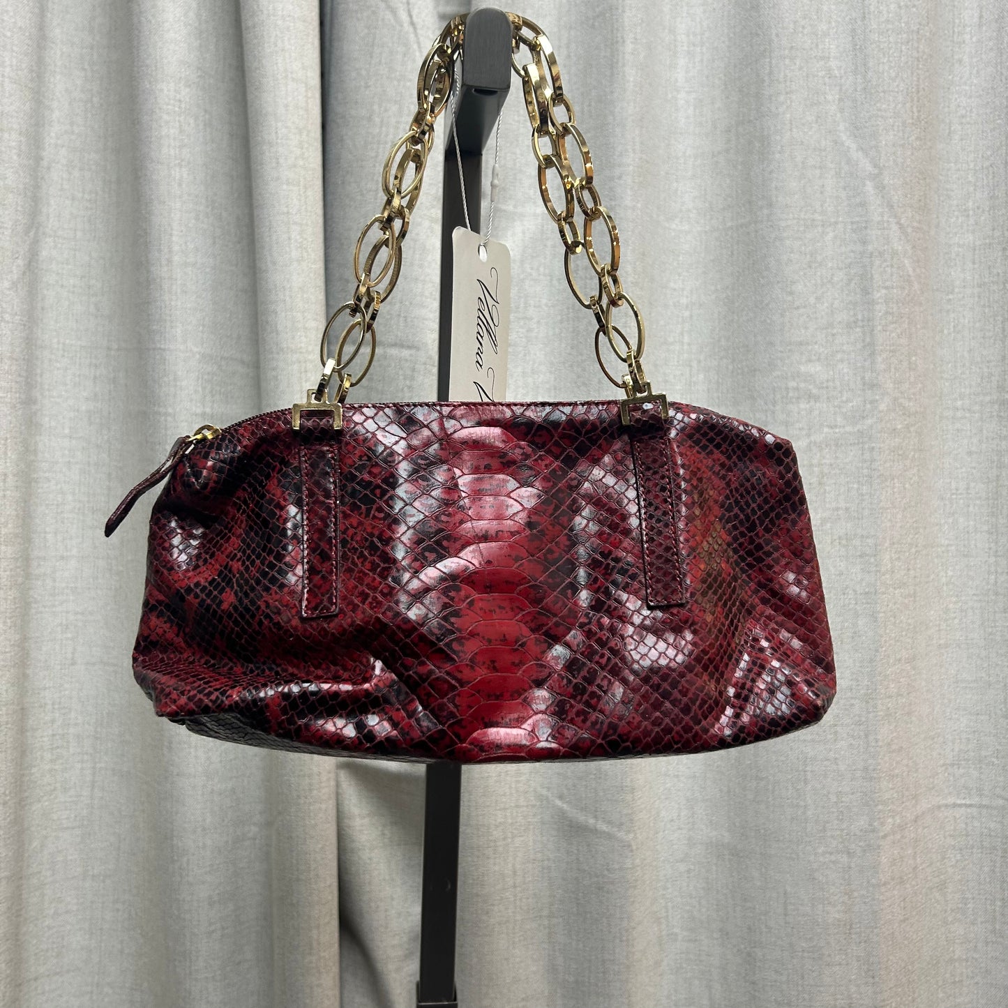 Red Snake Patterned Gold Purse