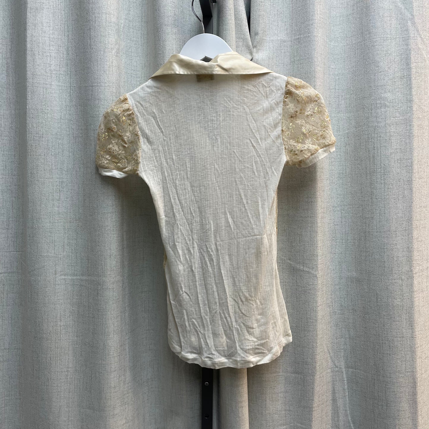 D&G Cream & Gold Lace Polo Blouse