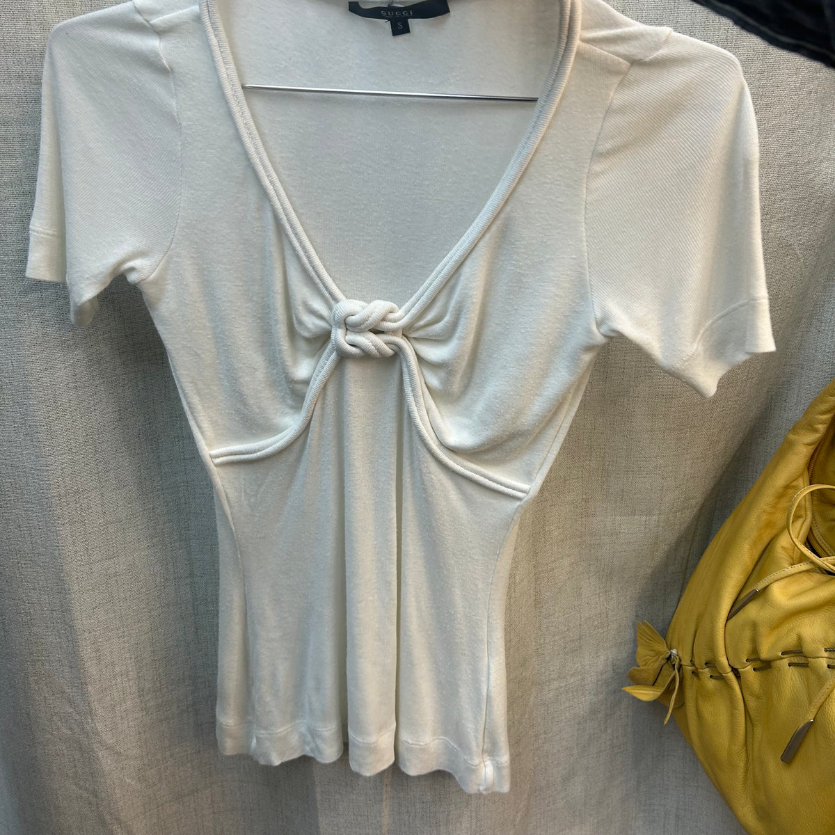 Gucci Knotted Short Sleeve Top