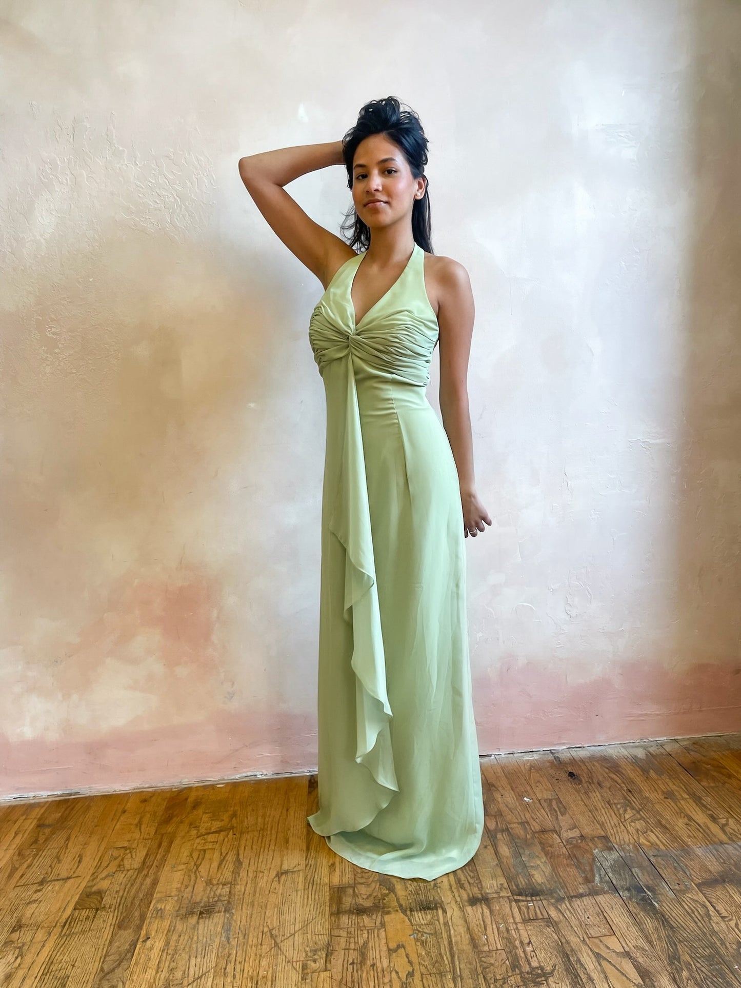 Green Halter Neck Dress