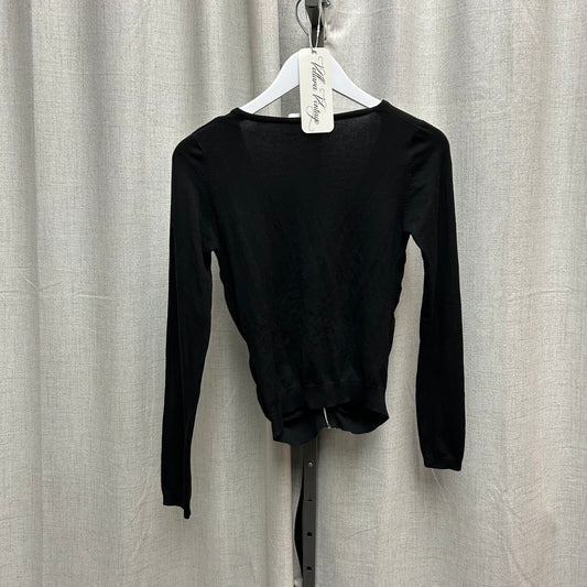 Moschino Black Long Sleeve Zip Bow Top