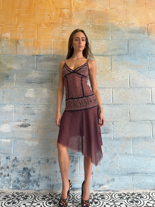 Beaded Sheer Dress