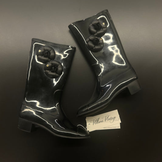Chanel Camellia Rain Boots