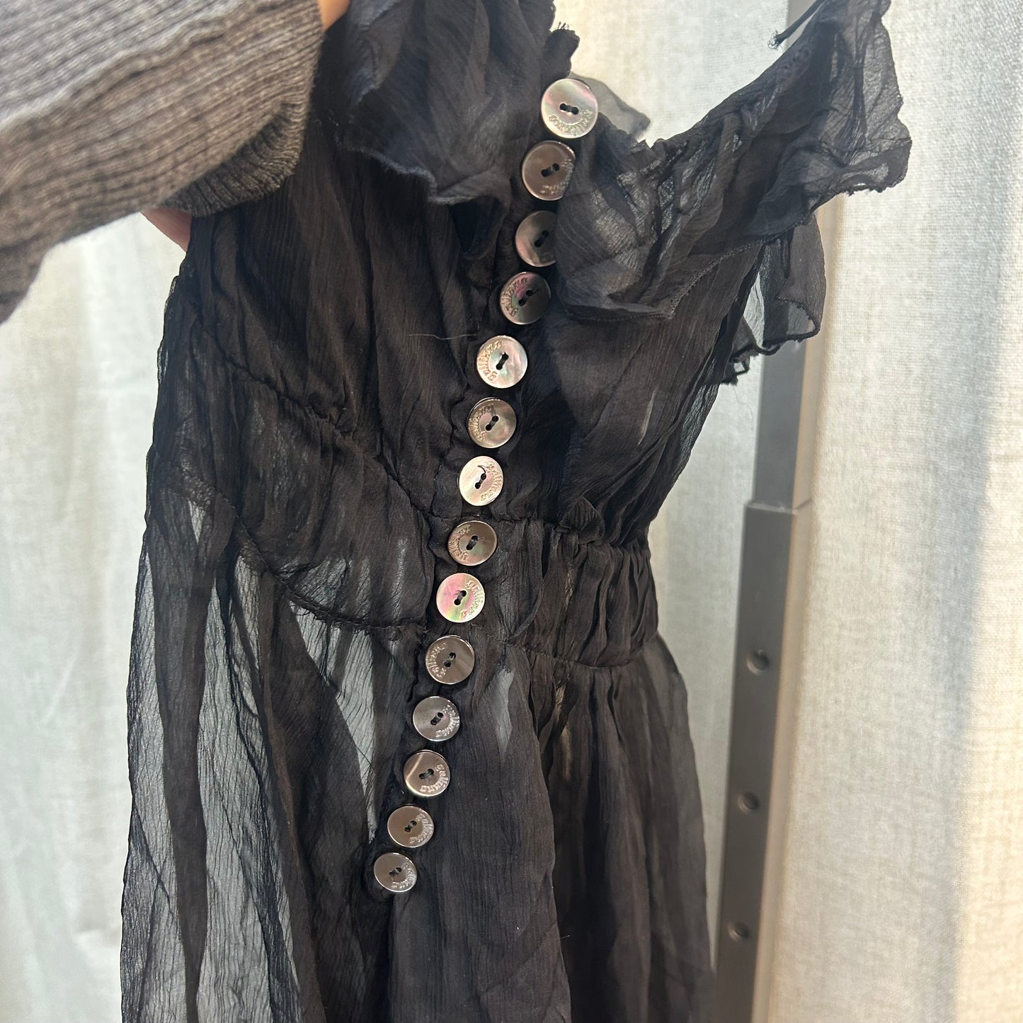 100% Galliano Top with Mother of Pearl Buttons