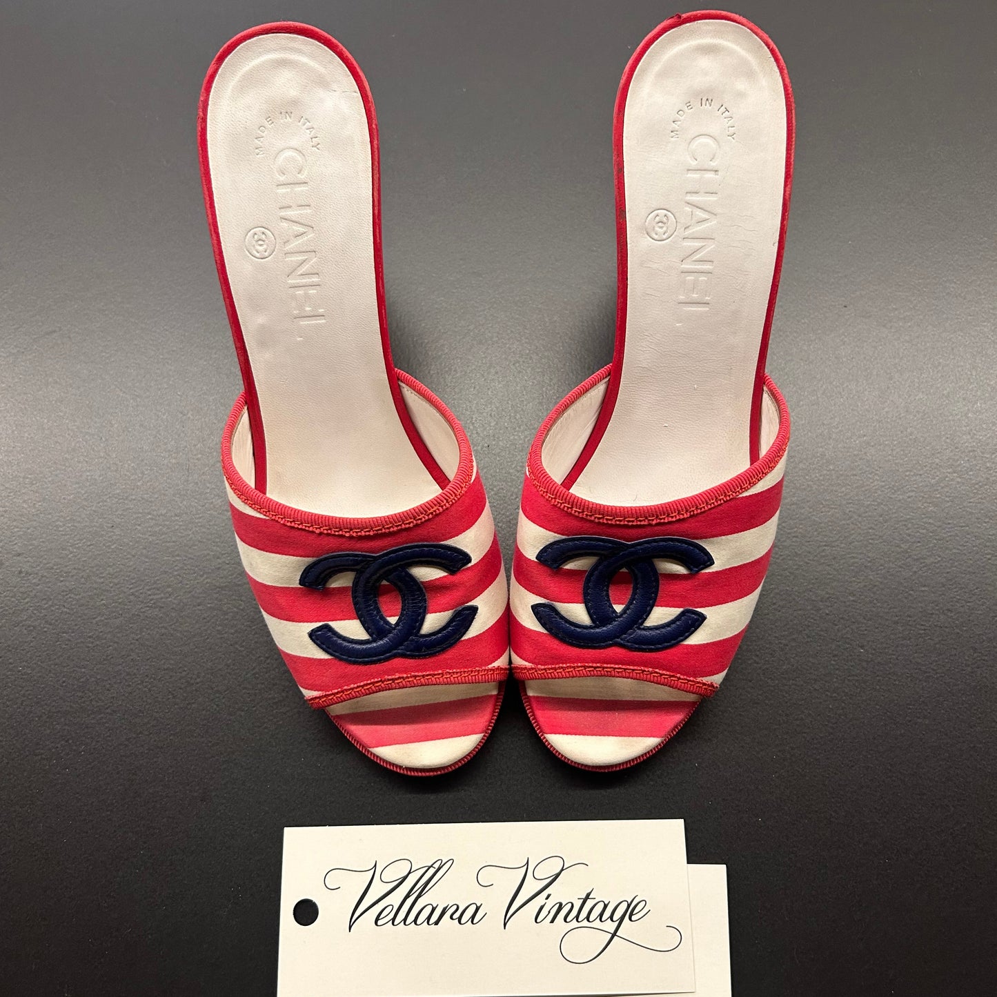 Chanel Cruise 2010 Sailor Striped Wedge Sandals