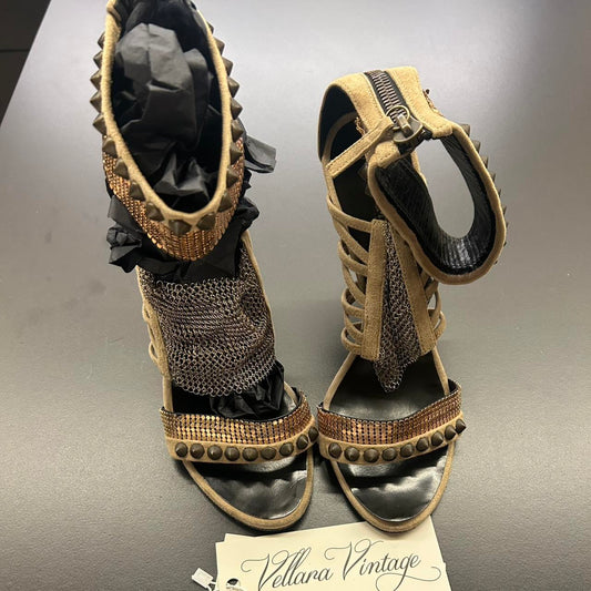 Giuseppe Zanotti Gold and Brown Heels