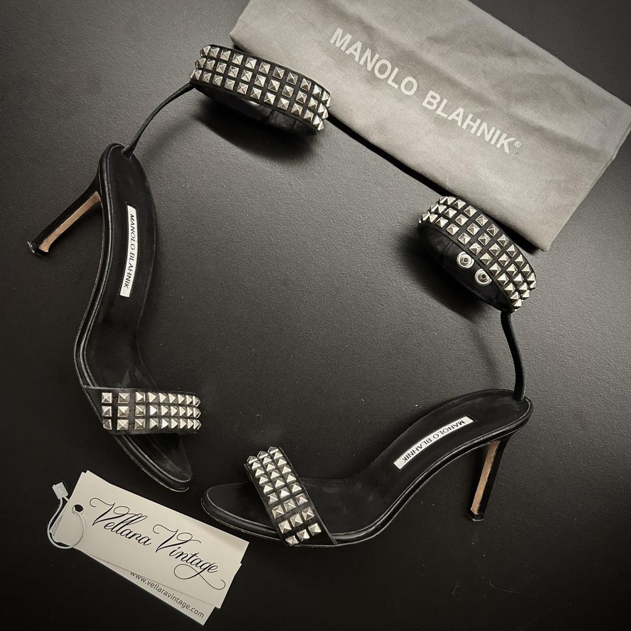 Manolo Blahnik Women's Black Studded Sandals