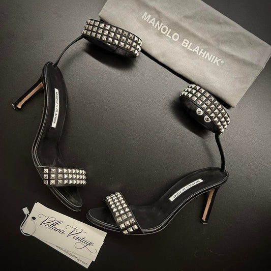 Manolo Blahnik Women's Black Studded Sandals