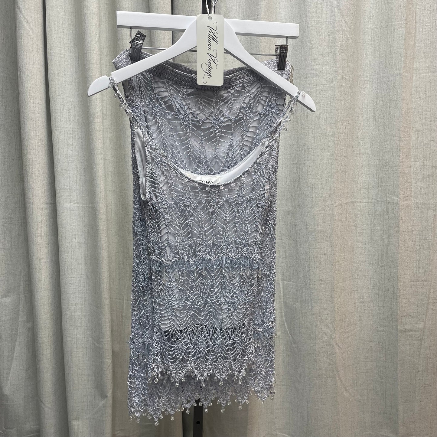 Nicowa Crochet Beaded Tank Top and Skirt Set