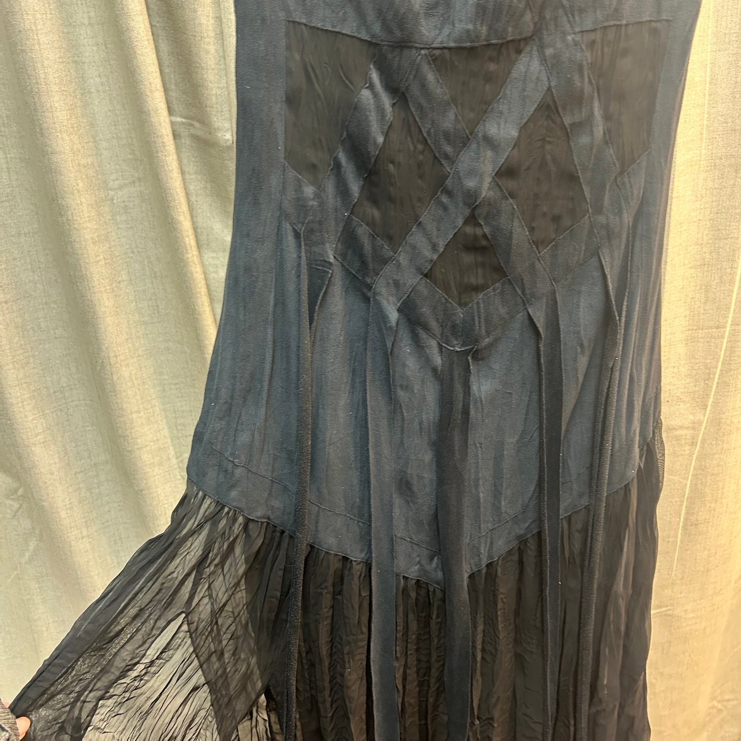 Black Maxi Halter Dress with Fringe