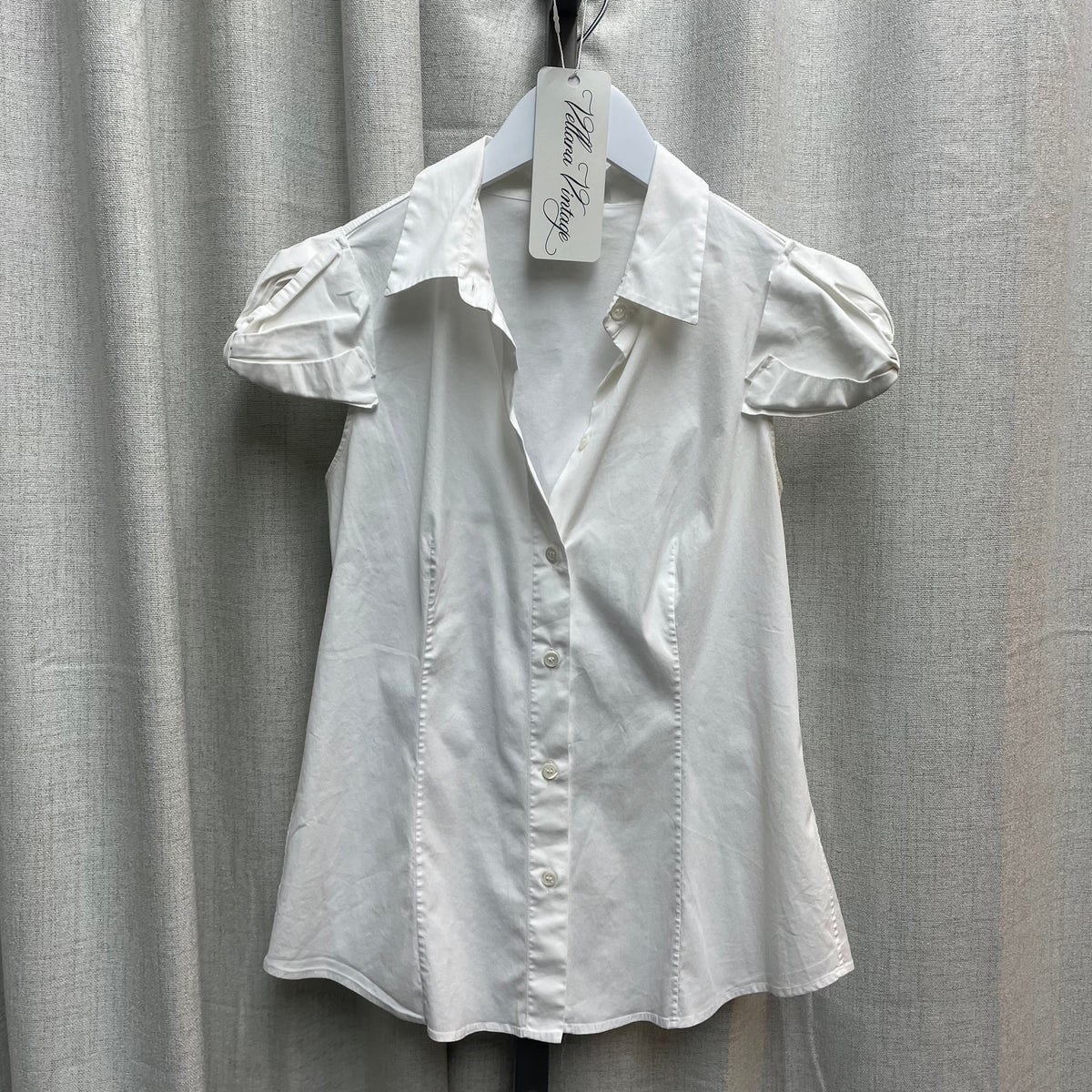 Prada White Button Up with Twisted Sleeves