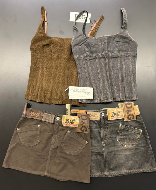 Dolce and Gabbana D&G Patch Sets - Skirt and Corset