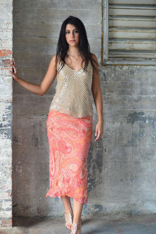Paisley Beaded Skirt