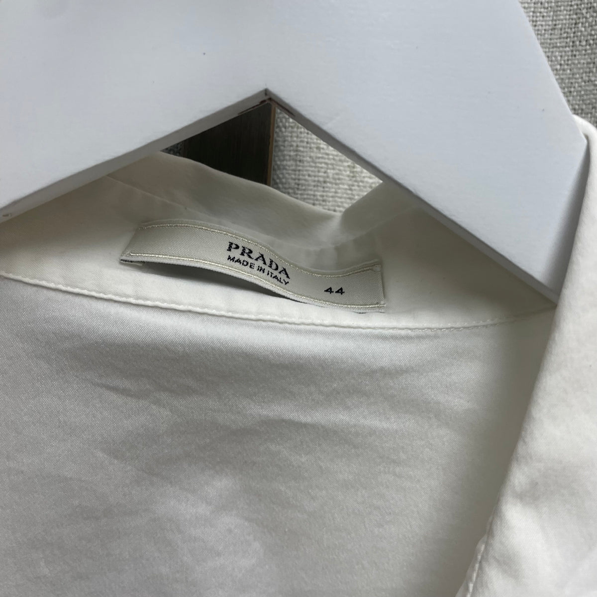 Prada White Button Up with Twisted Sleeves