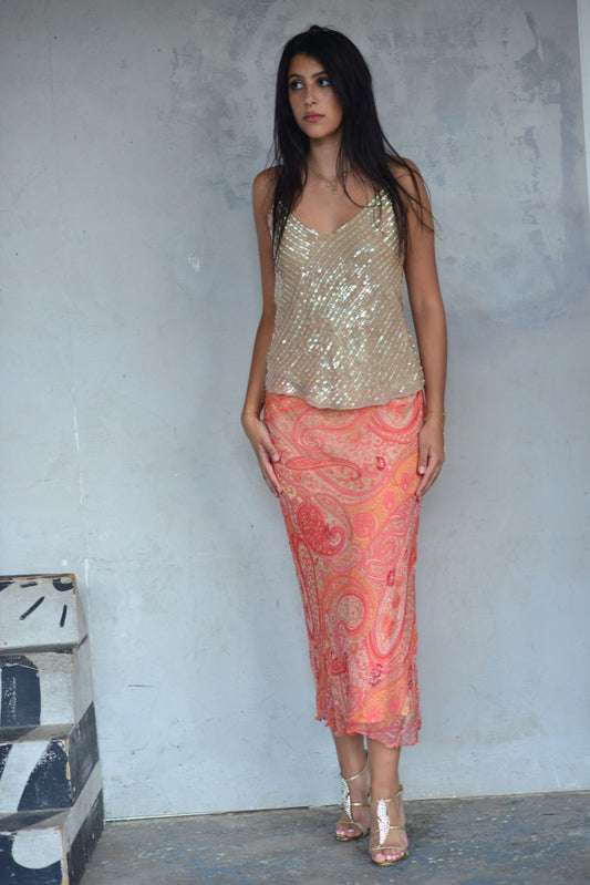 Paisley Beaded Skirt