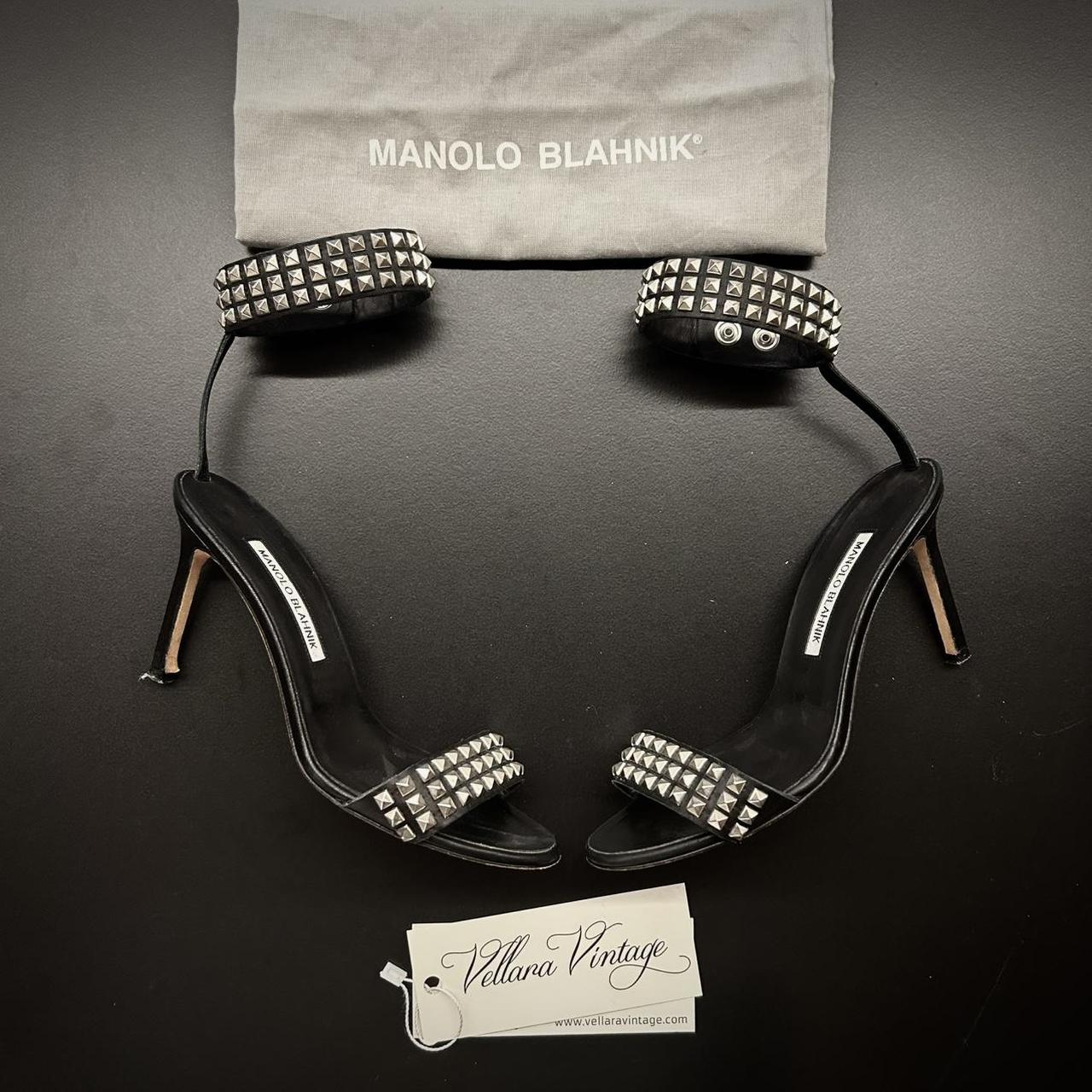 Manolo Blahnik Women's Black Studded Sandals
