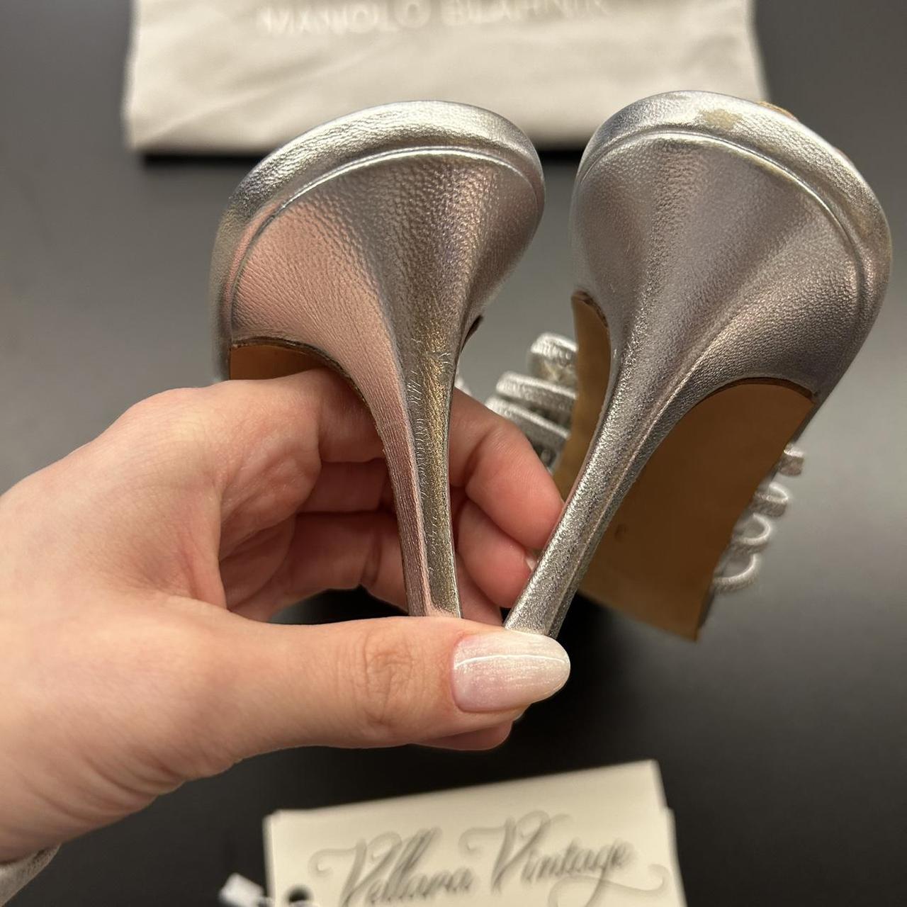 Manolo Blahnik Silver Chainmail Sandals
