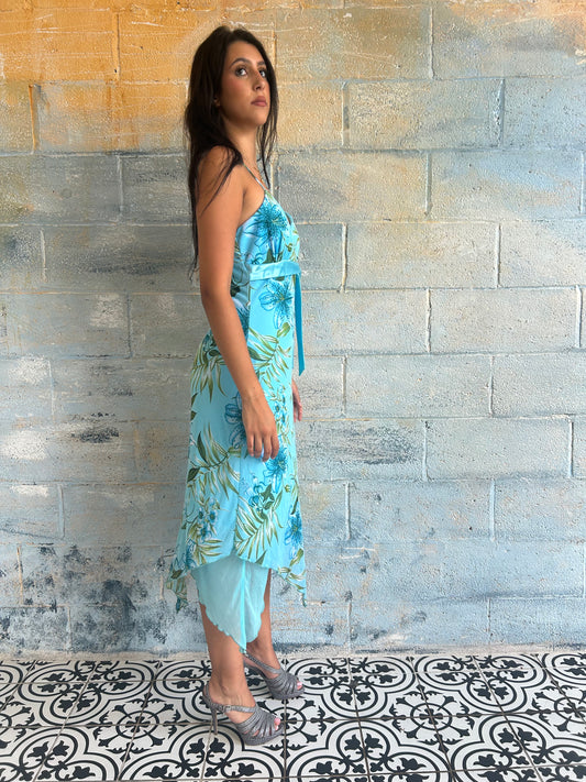 Floral Fairy Hem Empire Waist Maxi Dress