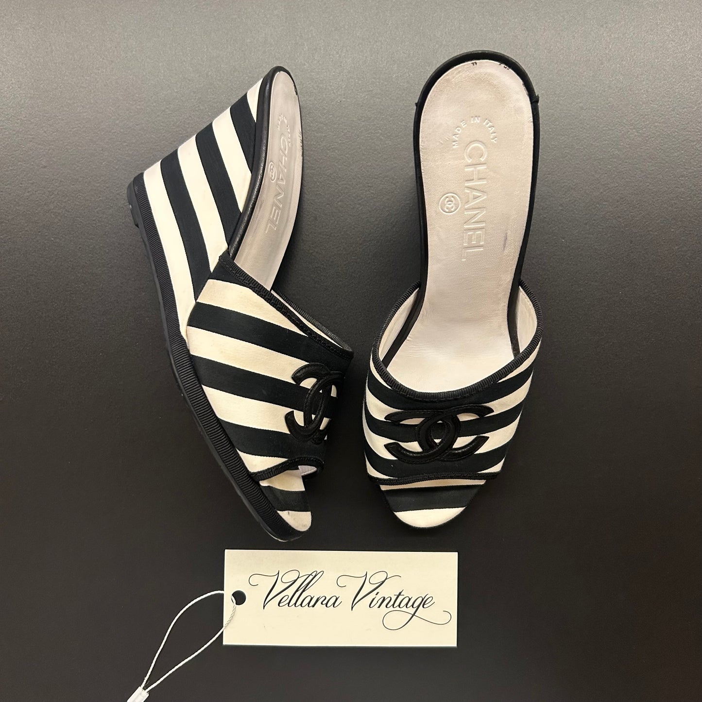 Chanel Cruise 2010 Striped Wedge Sandals