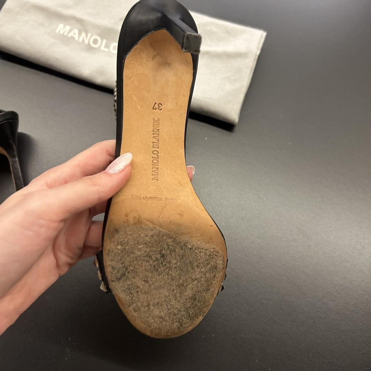 Manolo Blahnik Women's Black Studded Sandals