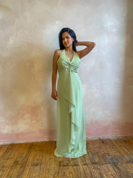 Green Halter Neck Dress