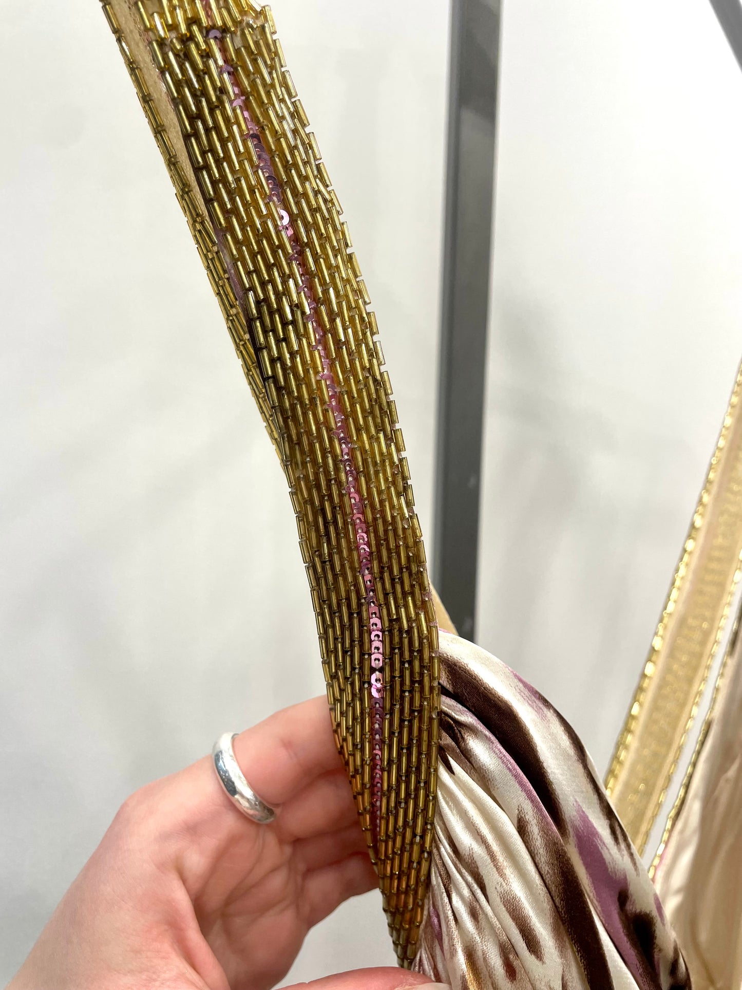 Zebra Print Beaded Gown