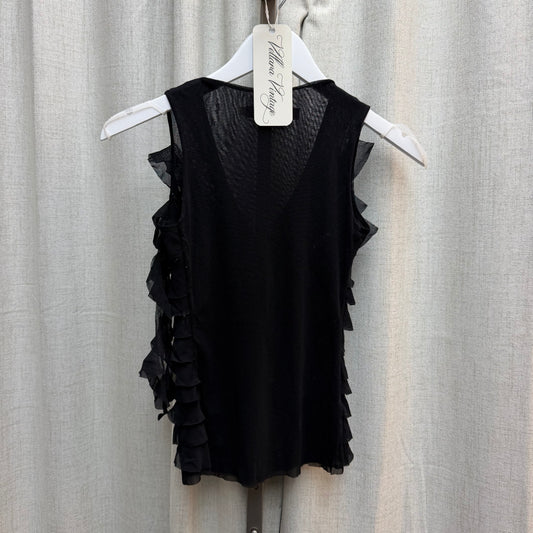 Mesh Rose Ruffle Tank Top