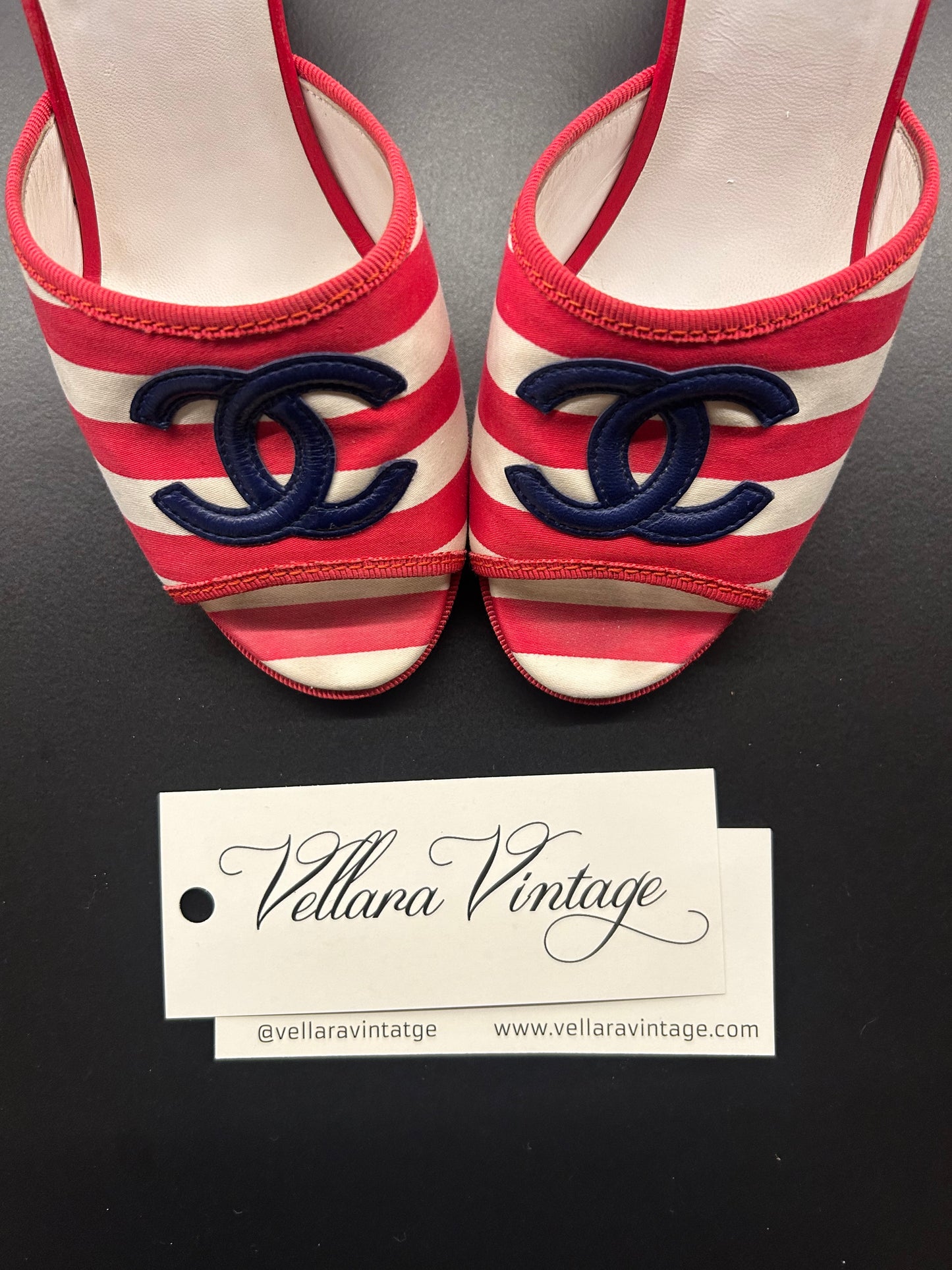 Chanel Cruise 2010 Sailor Striped Wedge Sandals