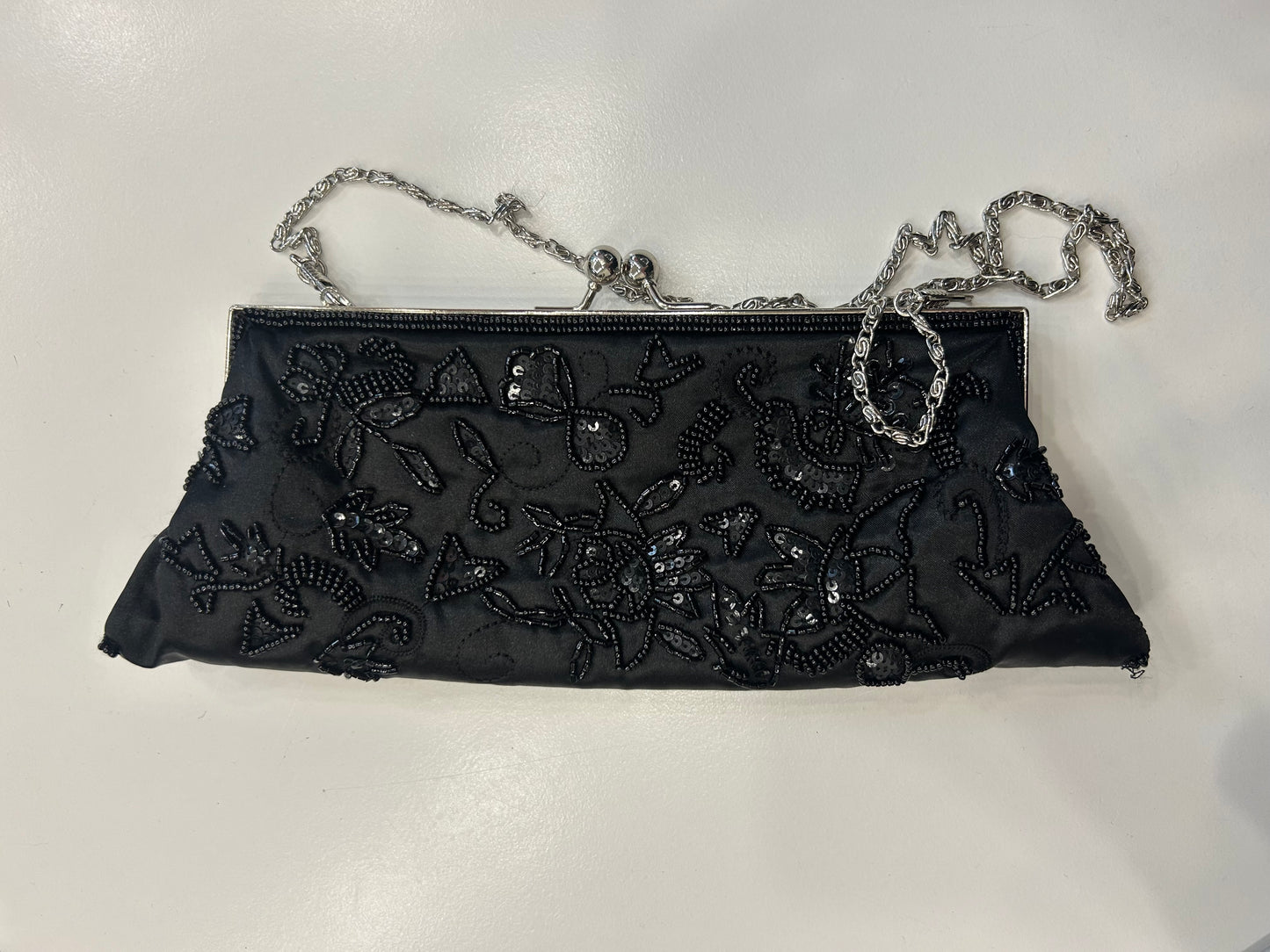 Black Beaded Shoulder Bag