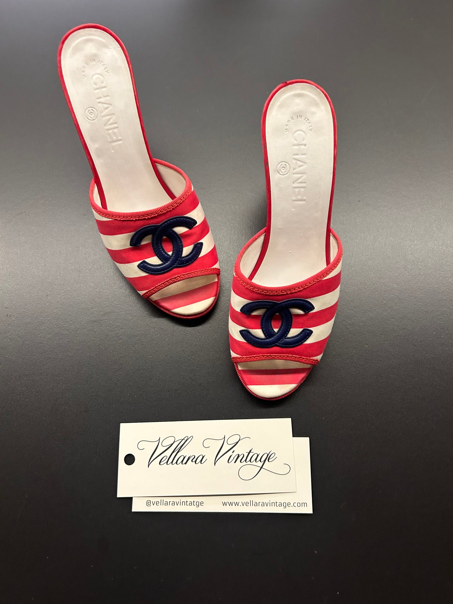 Chanel Cruise 2010 Sailor Striped Wedge Sandals