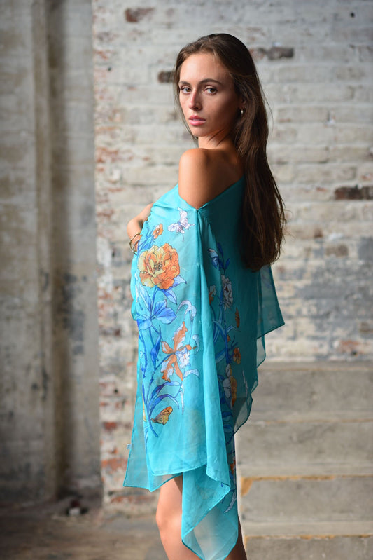 Poncho with Pearl beads