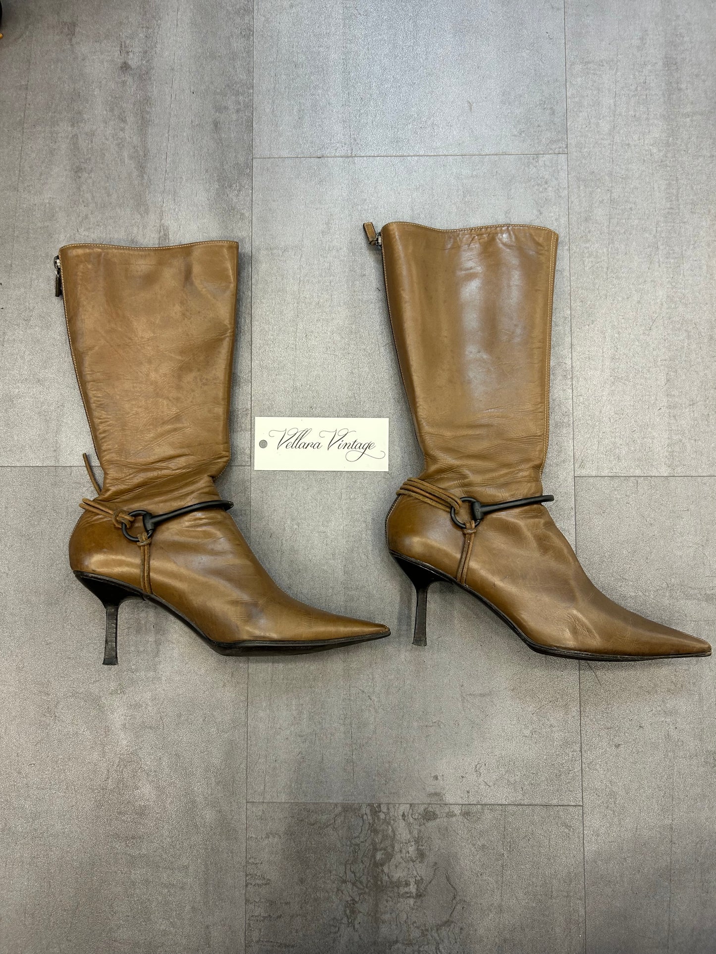 Gucci Tom Ford Tan Leather Boots