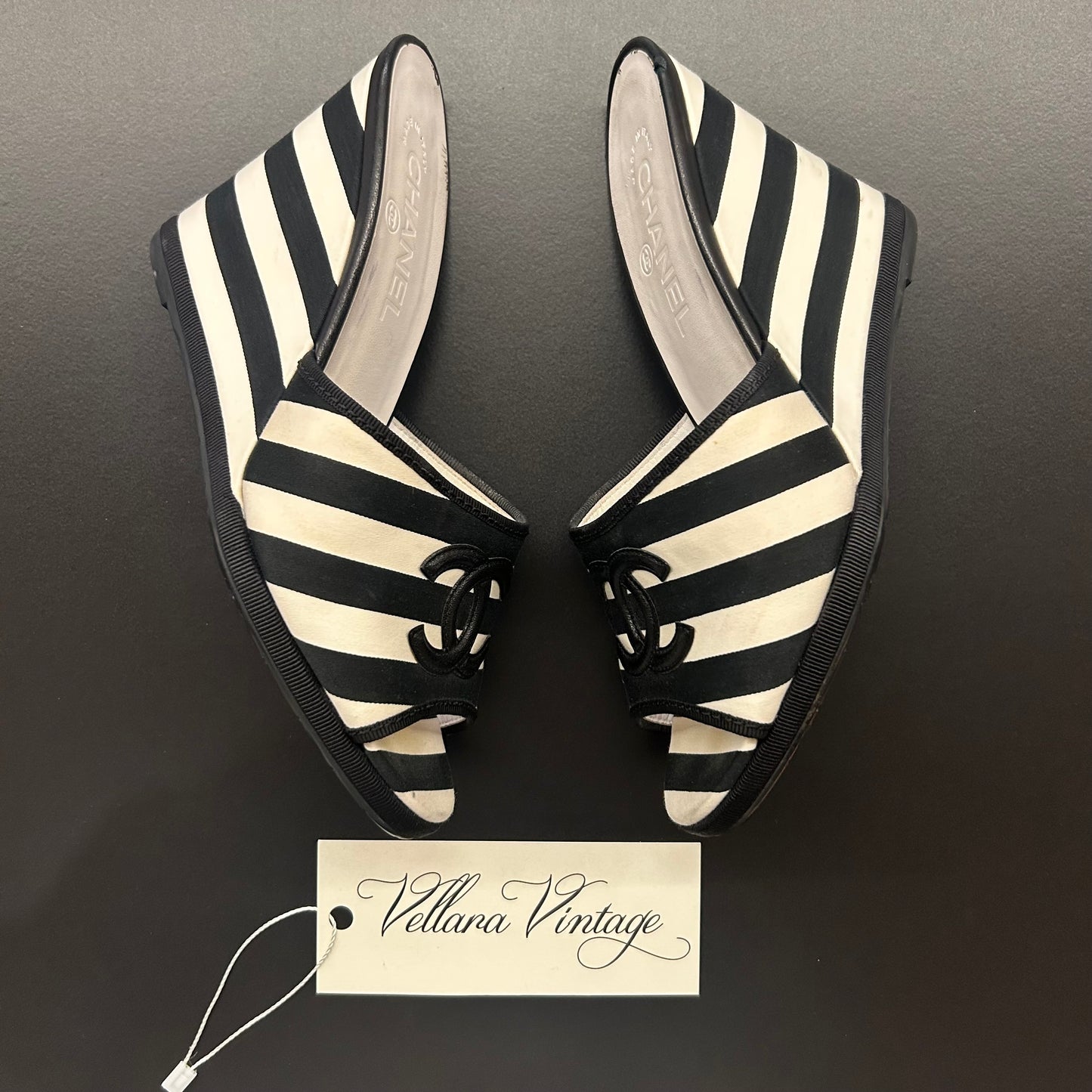 Chanel Cruise 2010 Striped Wedge Sandals
