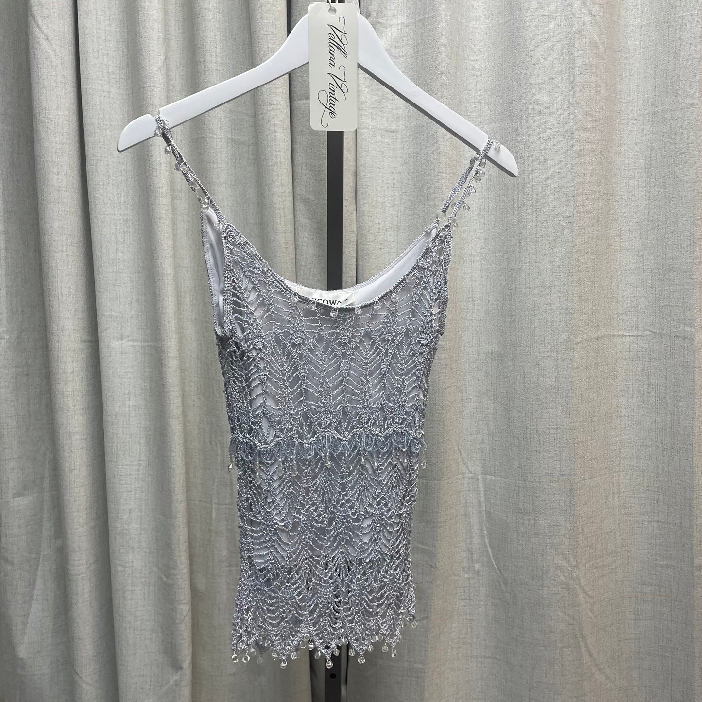 Nicowa Crochet Beaded Tank Top and Skirt Set