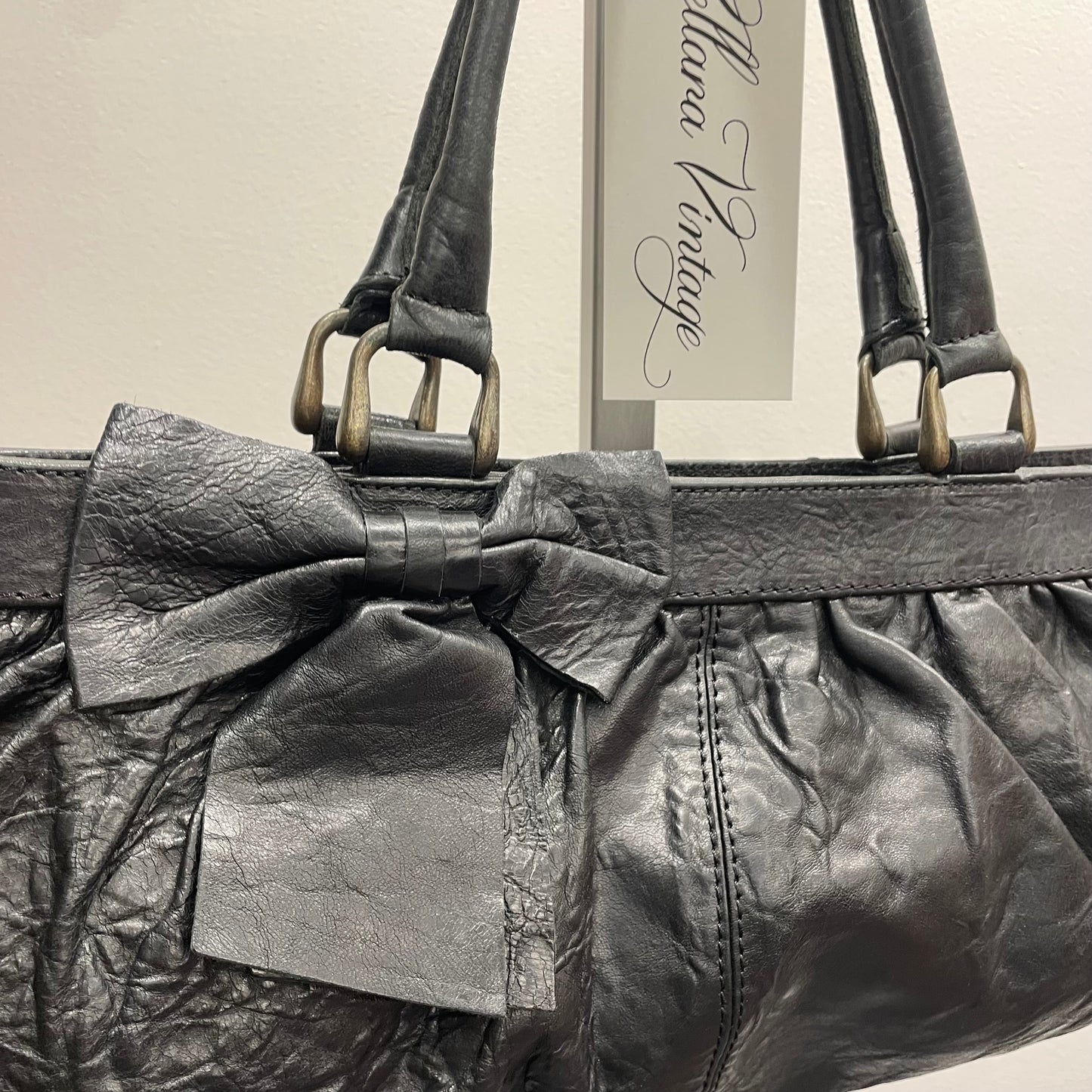 Vintage Italian Leather Baguette Bag