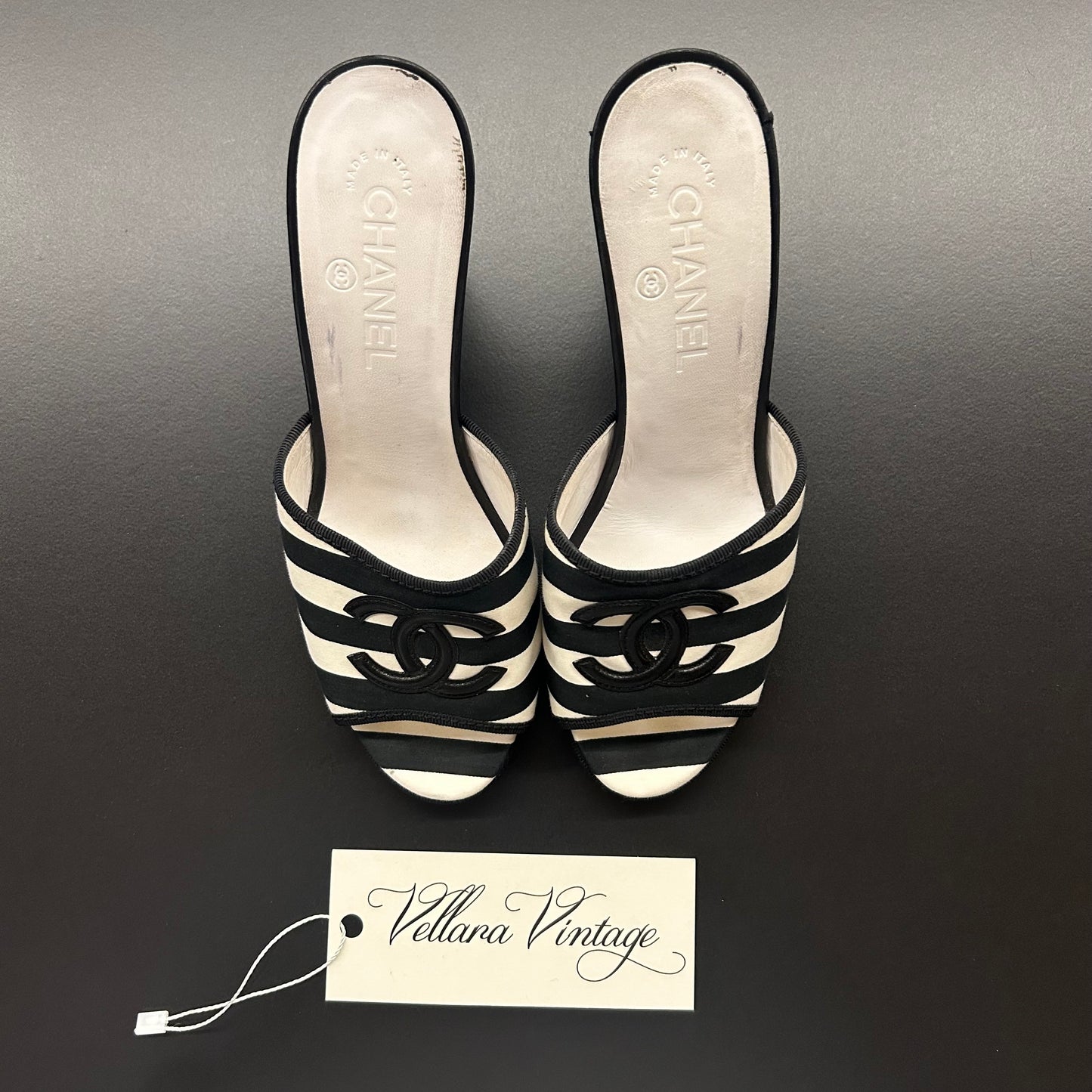 Chanel Cruise 2010 Striped Wedge Sandals