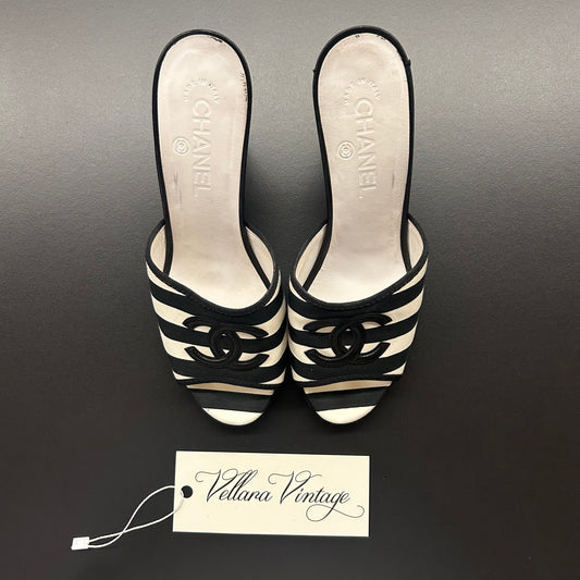 Chanel Cruise 2010 Striped Wedge Sandals