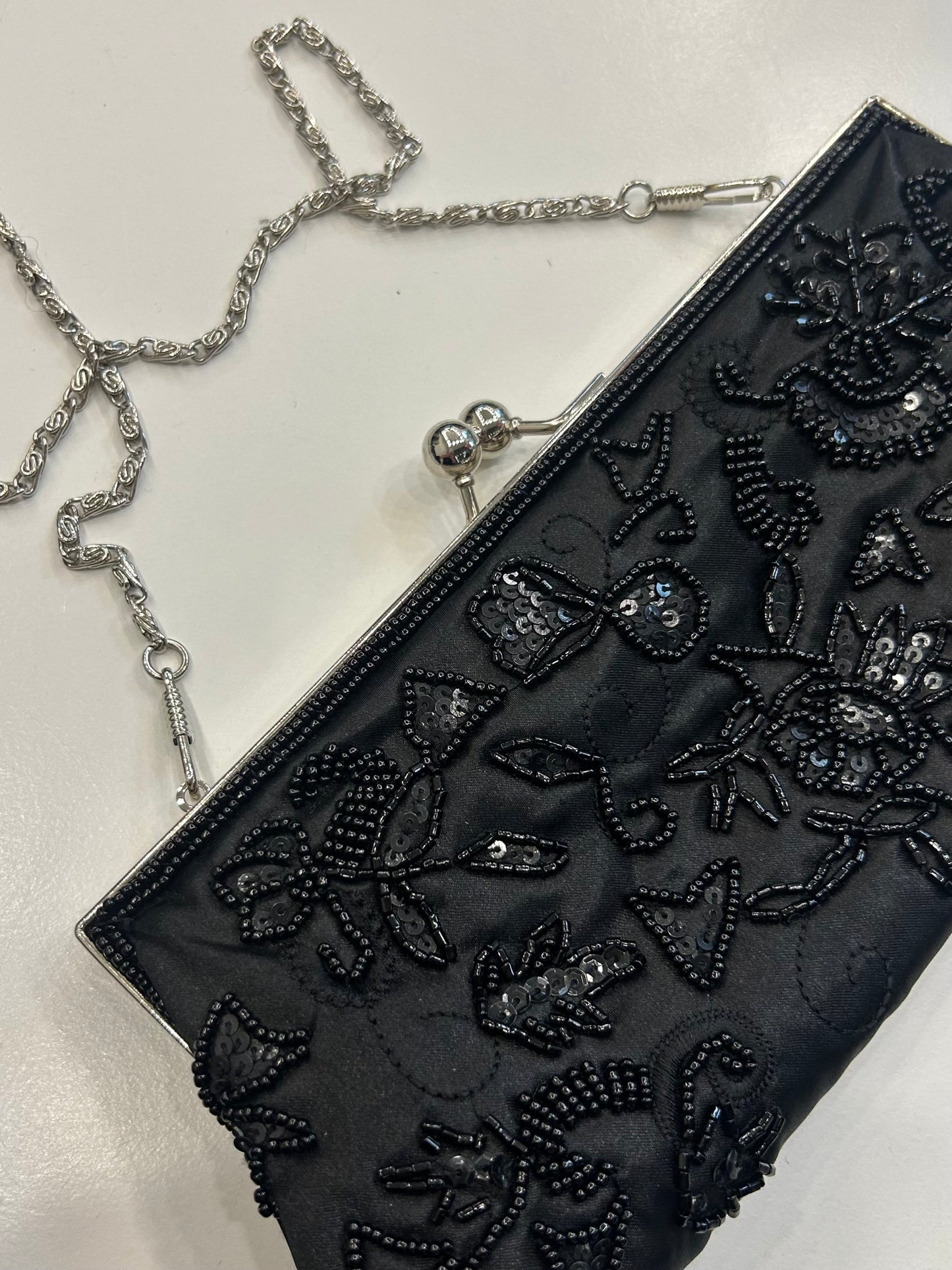 Black Beaded Shoulder Bag