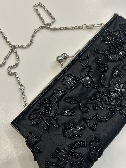 Black Beaded Shoulder Bag