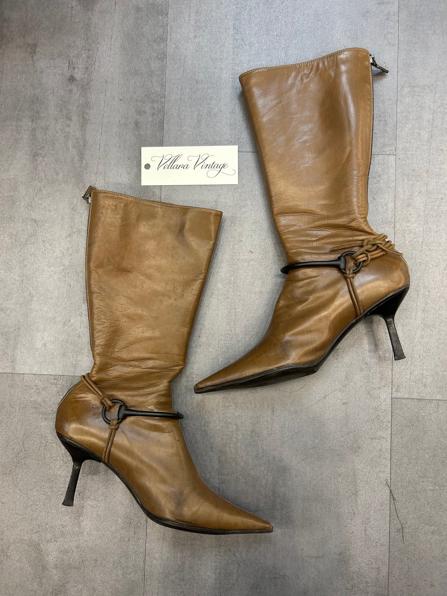 Gucci Tom Ford Tan Leather Boots