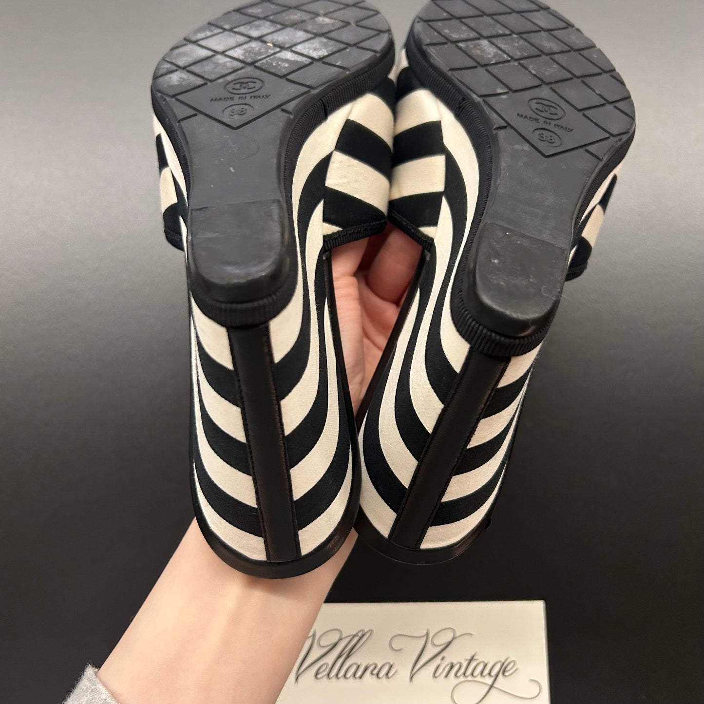 Chanel Cruise 2010 Striped Wedge Sandals