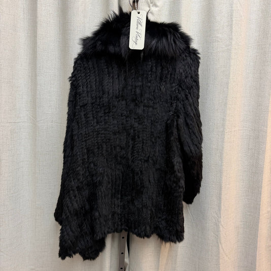 Black Rabbit Fur Coat