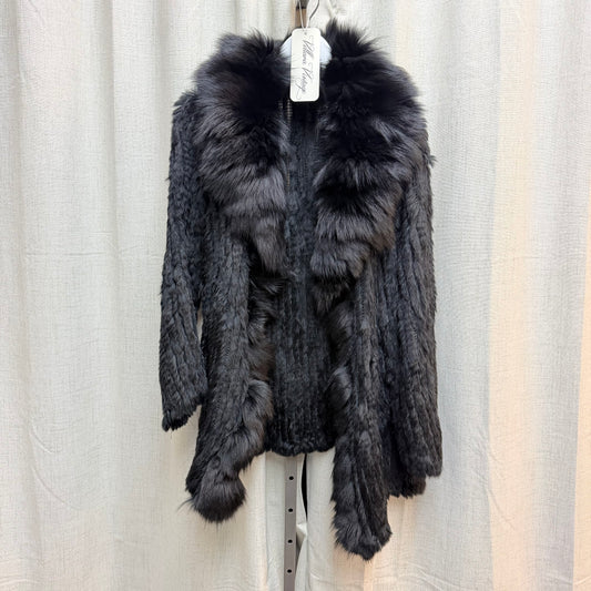 Black Rabbit Fur Coat